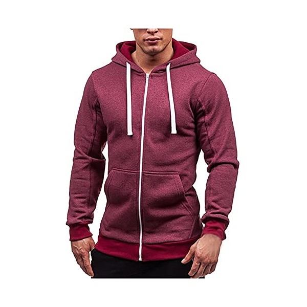 JJPAR Veste Homme Sweat à Capuche Hiver Chaud Épais Gilets Slim Décontractée Sweats Multi-Poche Manche Longue Zippé&nbsp; Cordon d