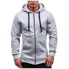 JJPAR Veste Homme Sweat à Capuche Hiver Chaud Épais Gilets Slim Décontractée Sweats Multi-Poche Manche Longue Zippé&nbsp; Cordon d