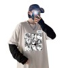 INVIMS Hanemiya Kazutora Harajuku Anime Hommes T-Shirt Mode à Manches Longues col Rond surdimensionné Faux Deux pièces T-Shir