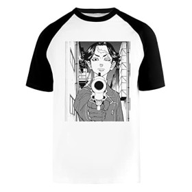 Tokyo Revengers with Gun T-Shirt De Baseball Hommes Femmes Unisexe Blanc Col Ras du Cou Manches Courtes Coton Organique Tee U