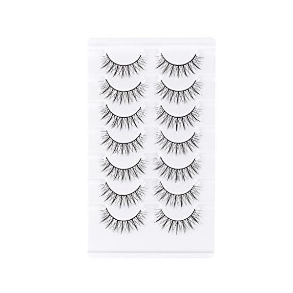 Oreola Faux cils naturels 10 paires de cils manga Bande Invisible Faux Cils Bande transparente pour faux cils Les cils de cos