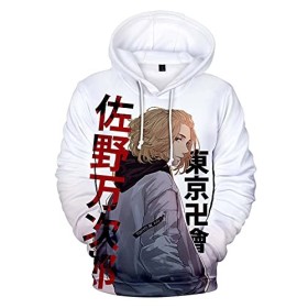 Flyself Garçon Sweat à Capuche Anime Japonais 3D Tokyo Revengers Pull Manjiro Sano Cosplay Manches Longues Vetement de Sport 