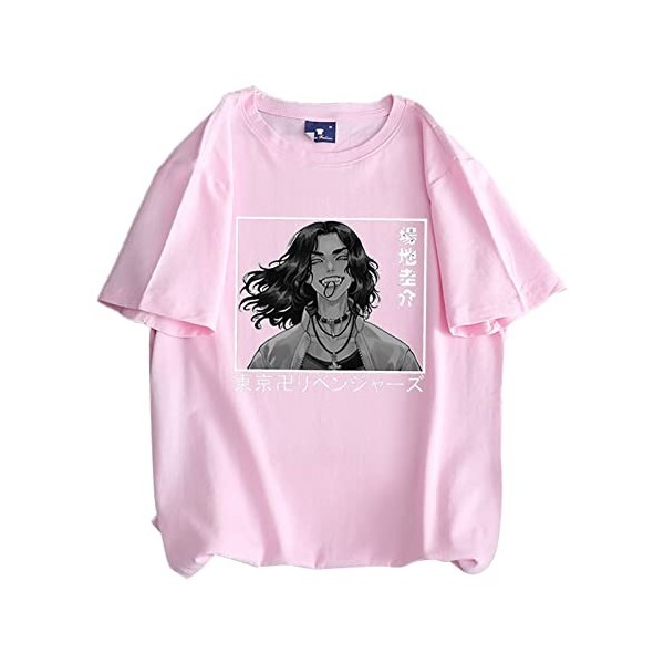 jiminhope Tokyo Revengers t-Shirt Unisexe été décontracté Confortable Coton t-Shirt Anime drôle imprimé Hauts Noirs