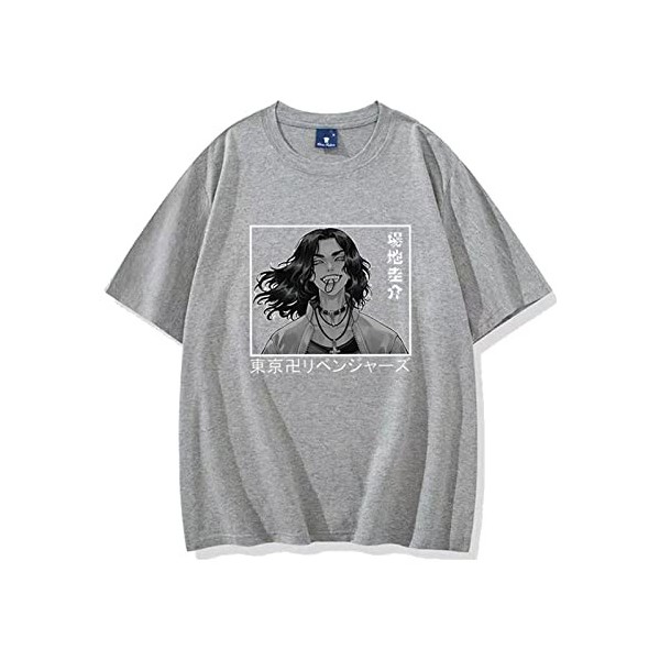 jiminhope Tokyo Revengers t-Shirt Unisexe été décontracté Confortable Coton t-Shirt Anime drôle imprimé Hauts Noirs