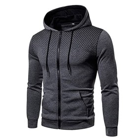 JJPAR Veste Homme Sweat à Capuche Polaire Fashion Personnaliser Double Zippé Hiver Chaud Épais Veste Slim Décontractée Sweats
