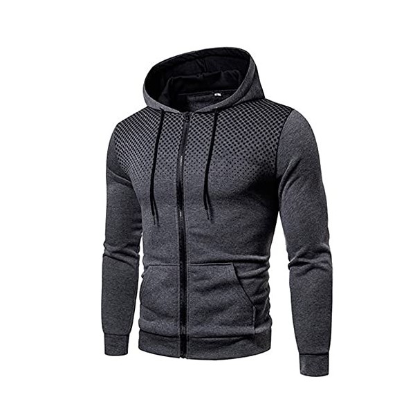 JJPAR Veste Homme Sweat à Capuche Polaire Fashion Personnaliser Double Zippé Hiver Chaud Épais Veste Slim Décontractée Sweats
