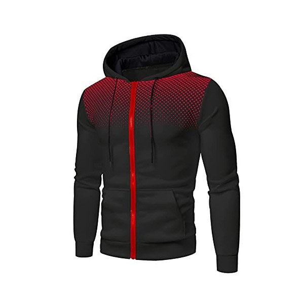 JJPAR Veste Homme Sweat à Capuche Polaire Fashion Personnaliser Double Zippé Hiver Chaud Épais Veste Slim Décontractée Sweats