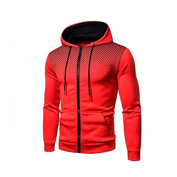 JJPAR Veste Homme Sweat à Capuche Polaire Fashion Personnaliser Double Zippé Hiver Chaud Épais Veste Slim Décontractée Sweats