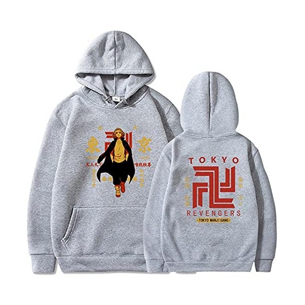 Flyself Unisexe Tokyo Revengers Sweats à Capuche Takemichi Hanagaki Ken Ryuguji Manjiro Sano Manga Animé Japonais Cosplay Gar
