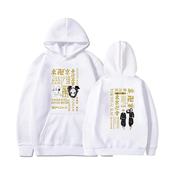 Flyself Unisexe Tokyo Revengers Sweats à Capuche Takemichi Hanagaki Ken Ryuguji Manjiro Sano Manga Animé Japonais Cosplay Gar