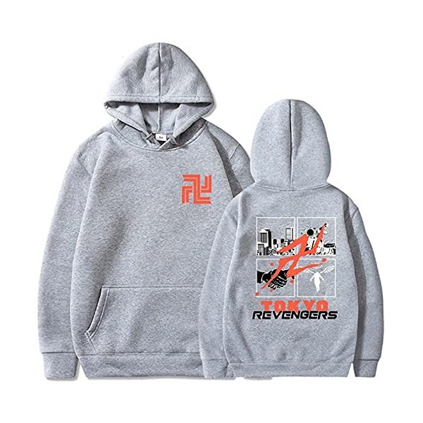 Flyself Unisexe Tokyo Revengers Sweats à Capuche Takemichi Hanagaki Ken Ryuguji Manjiro Sano Manga Animé Japonais Cosplay Gar