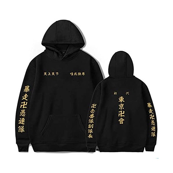 Yumenam Unisexe Tokyo Revengers Sweat à Capuche Hip Hop Streetwear Hoodies Hooded Pull Harajuku Sweat-Shirt Cosplay Costume C