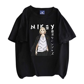 jiminhope Tokyo Revengers t-Shirt Unisexe été décontracté Confortable Coton t-Shirt Anime drôle imprimé Hauts Noirs