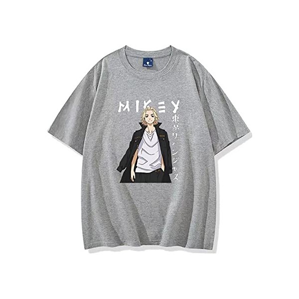 jiminhope Tokyo Revengers t-Shirt Unisexe été décontracté Confortable Coton t-Shirt Anime drôle imprimé Hauts Noirs