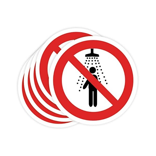 Autocollant Interdiction 5 unités de 14 cm Adhésif rond signalisation Laboral Industriel Interdiction 14 cm, COMER ou BEBER