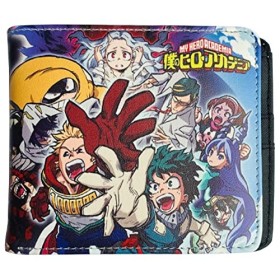 Ropniik Anime Academia Porte-Cartes en Cuir, Motif Dessin Animé Portefeuille en Cuir Portefeuille à 2 Volets pour Enfants Et 