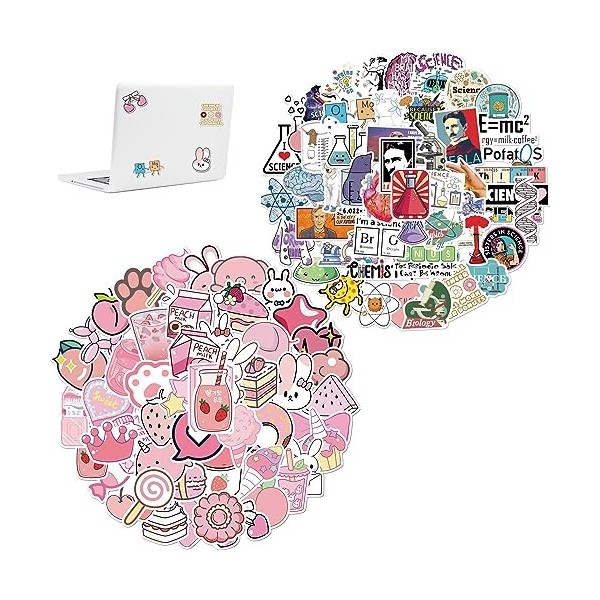 100 Pcs Stickers, Autocollant Scrapbooking, Gomettes Autocollantes, Autocollant Kawaii, Stickers Manga, Stickers Ordinateur P