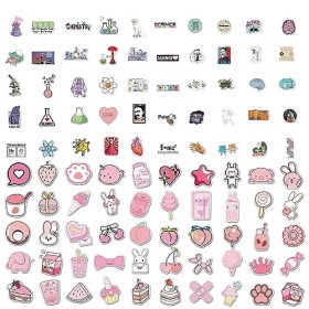 100 Pcs Stickers, Autocollant Scrapbooking, Gomettes Autocollantes, Autocollant Kawaii, Stickers Manga, Stickers Ordinateur P