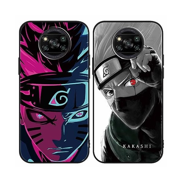 2 Pièces Coque pour Xiaomi Poco X3 /X3 NFC 4G /X3 Pro 6,67" Antichoc Doux TPU Silicone Housse, Étui de Téléphone Manga Anim