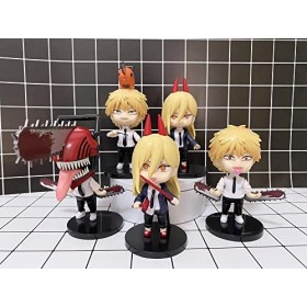 SPIRTUDE 6pcs Chainsaw Man Action Figure, Anime Figures Denji Pochita Makima Figurine Toys, Gift for Kids Christmas Birthday 