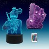 Sosowlight 2 en 1,Chainsaw Man,Lampe danimation LED illusion 3D, télécommande RVB à 16 couleurs, Veilleuse de bureau