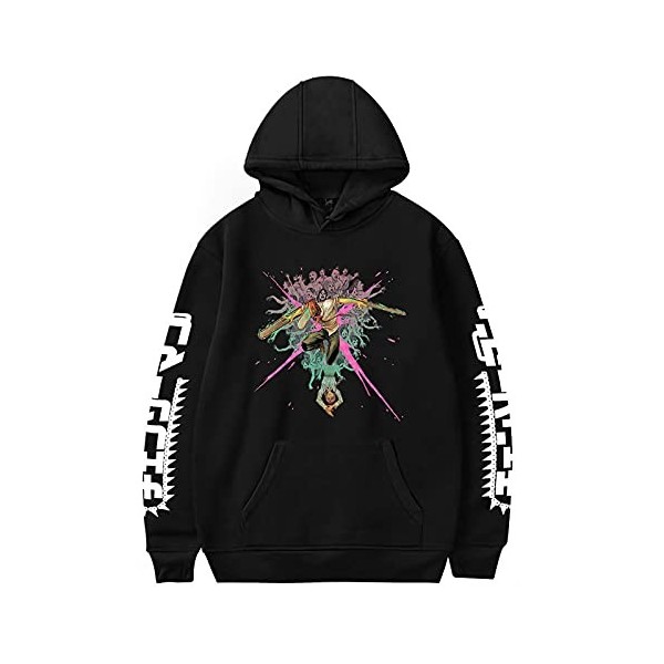 acsefire Chainsaw Man À Capuche Mode Streetwear Sweat À Capuche Anime Caractère Imprimer Couleur Unie Pull Hommes Femmes