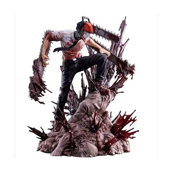 Jaycheen Chainsaw Man Anime Action Figurine 29 cm Denji Position debout Modèle PVC Statue Ornement Jouet Collection Cadeau