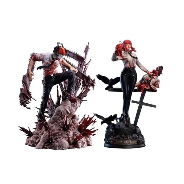 Gooyeh Lot de 2 figurines Makima et Denji Chainsaw Man Anime Figrue Modèle Collection Boutique Boxed Figruen Décoration dint