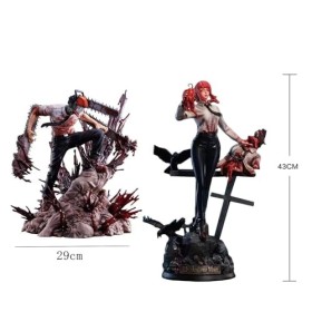 Gooyeh Lot de 2 figurines Makima et Denji Chainsaw Man Anime Figrue Modèle Collection Boutique Boxed Figruen Décoration dint
