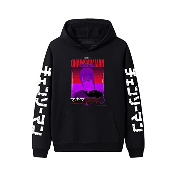 Sweat à Capuche Chainsaw Man Makima Sweat Pull à Manches Longues Sweat à Capuche Chainsaw Man Makima Cosplay Pull Hommes Femm