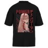 Générique Chainsaw Man - Power T-Shirt Unisexe Noir Baggy T-Shirt Surdimensionné