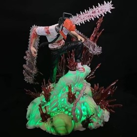 Gooyeh Chainsaw Man Figurine Anime Grande Taille Denji PVC Statue Modèle Lumineux Chainsaw Man Figurines Anime Série Ornement