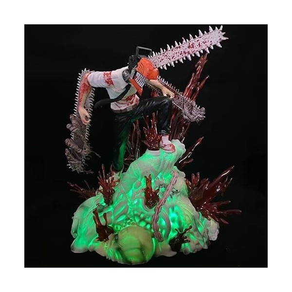 Gooyeh Chainsaw Man Figurine Anime Grande Taille Denji PVC Statue Modèle Lumineux Chainsaw Man Figurines Anime Série Ornement