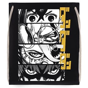 Dandadan Anime Eyes W Kaji Noir Sac de Sport à Cordon Black Drawstring Gym Bag