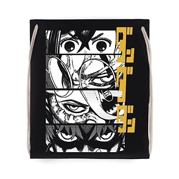 Dandadan Anime Eyes W Kaji Noir Sac de Sport à Cordon Black Drawstring Gym Bag