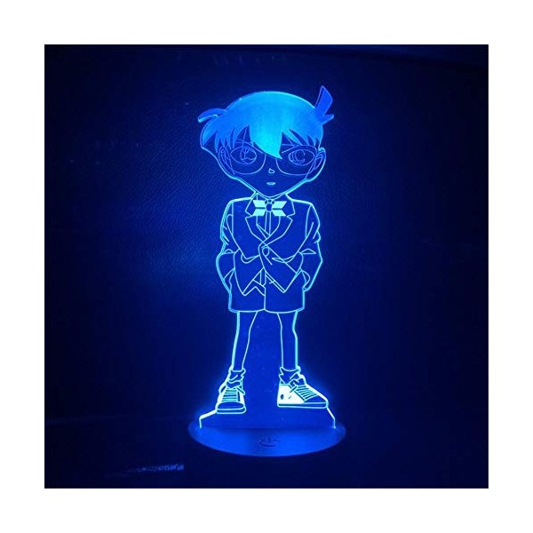 Détective Conan 3D veilleuse couleur changeante Led Illusion lumière lampe de bureau décor Table Lampara Conan Anime pour enf