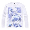 WANHONGYUE Anime Detective Conan T-Shirts à Manches Longues Adulte Cosplay Pullover Sweat-Shirt Tee Top Chemises Blanc/1 S