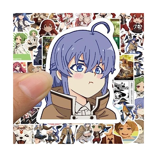 Mushoku Tensei Lot de 50 autocollants en vinyle pour voiture, bouteille deau, skateboard, bagages, ordinateurs