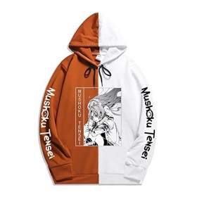 jiminhope Sweat à Capuche Mushoku Tensei Sweatshirt à Manches Longues Imprimé pour Hommes et Femmes Costume de Cosplay Anime 