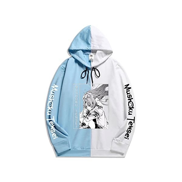 jiminhope Sweat à Capuche Mushoku Tensei Sweatshirt à Manches Longues Imprimé pour Hommes et Femmes Costume de Cosplay Anime 