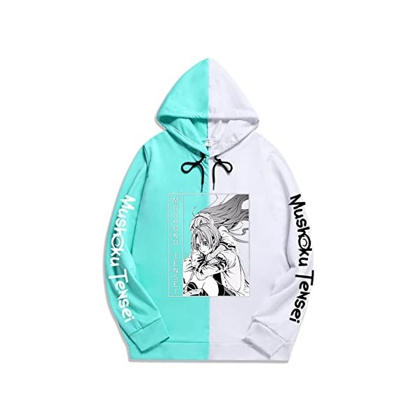 jiminhope Sweat à Capuche Mushoku Tensei Sweatshirt à Manches Longues Imprimé pour Hommes et Femmes Costume de Cosplay Anime 