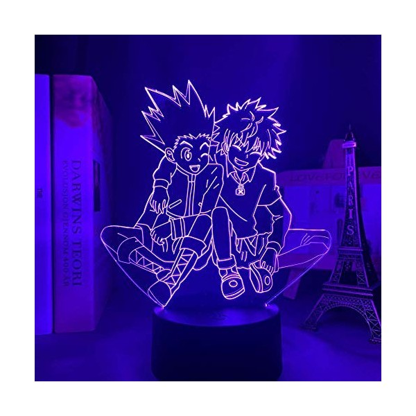 Anime 3D lampe acrylique Hunter X Hunter Killua et Gon pour chambre décor veilleuse cadeau danniversaire Led ,Manga Hxh Kill