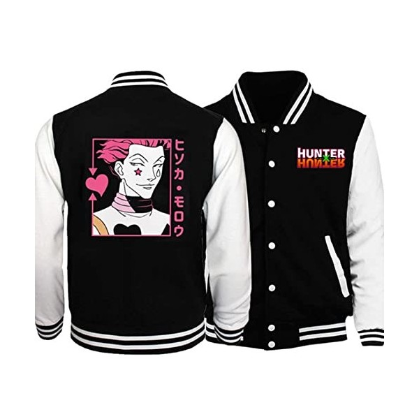 zhedu Hunter X Hunter Baseball Uniforme à Capuche Japon Anime Survêtement Hommes Bomber Veste Hiver Streetwear Harajuku XXS,