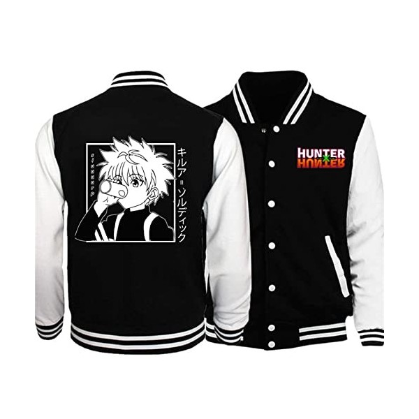 zhedu Hunter X Hunter Baseball Uniforme à Capuche Japon Anime Survêtement Hommes Bomber Veste Hiver Streetwear Harajuku XXS,