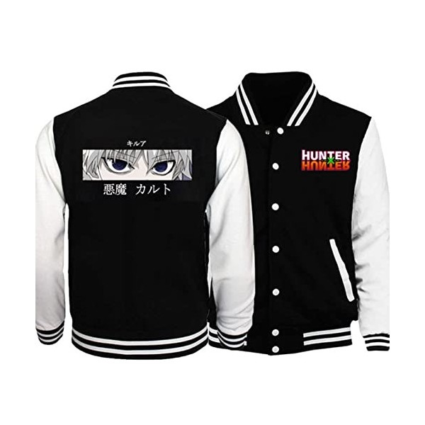 zhedu Hunter X Hunter Baseball Uniforme à Capuche Japon Anime Survêtement Hommes Bomber Veste Hiver Streetwear Harajuku XXS,