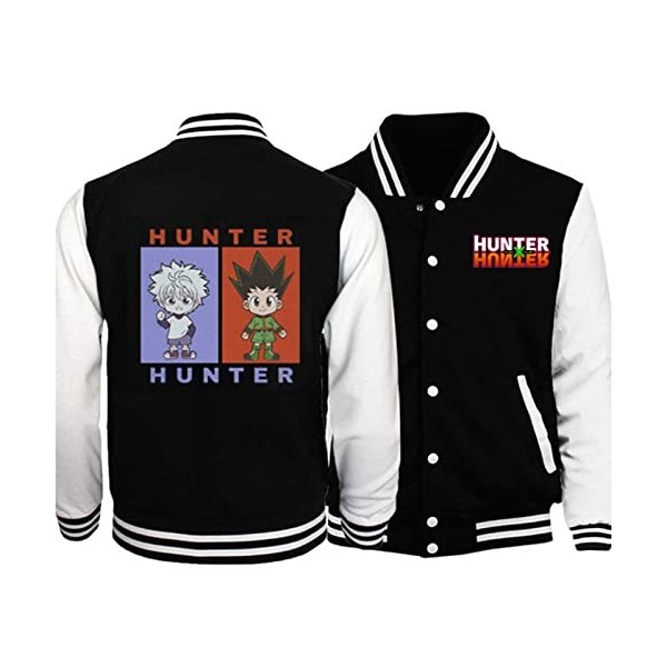 zhedu Hunter X Hunter Baseball Uniforme à Capuche Japon Anime Survêtement Hommes Bomber Veste Hiver Streetwear Harajuku XXS,
