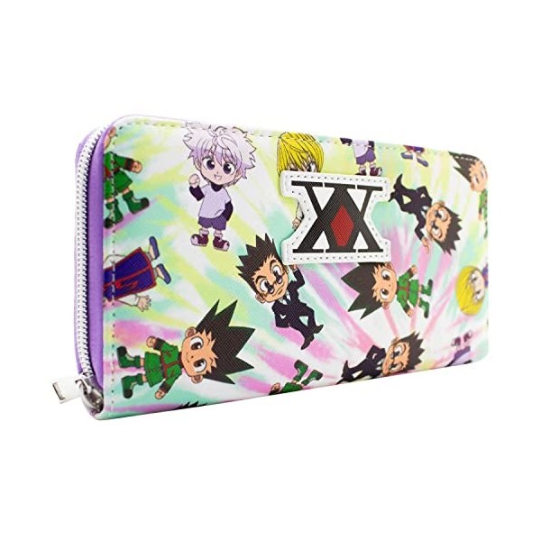 Hunter x Hunter Personnages Chibi Gon Killua Leorio Porte-Monnaie/Portefeuille Pochette Poche à Monnaie & Porte-Cartes, Blanc