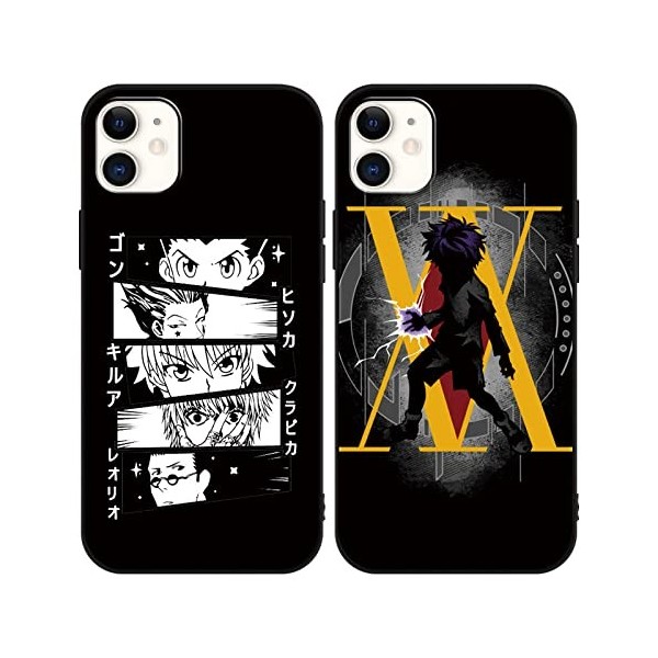 2 Pièces Coque pour iPhone 12 Pro/iPhone 12 6.1 Anime Hunter × Hunter Killua Zoldyck Gon Freecss Case Manga Motiv Doux Anti