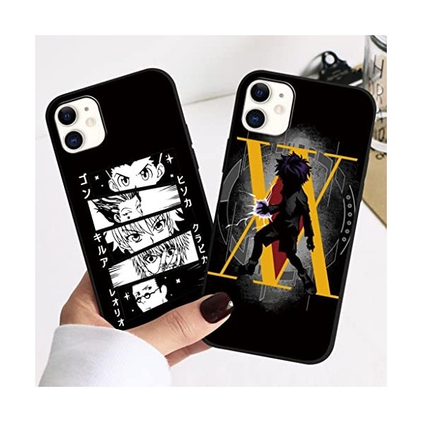 2 Pièces Coque pour iPhone 12 Pro/iPhone 12 6.1 Anime Hunter × Hunter Killua Zoldyck Gon Freecss Case Manga Motiv Doux Anti