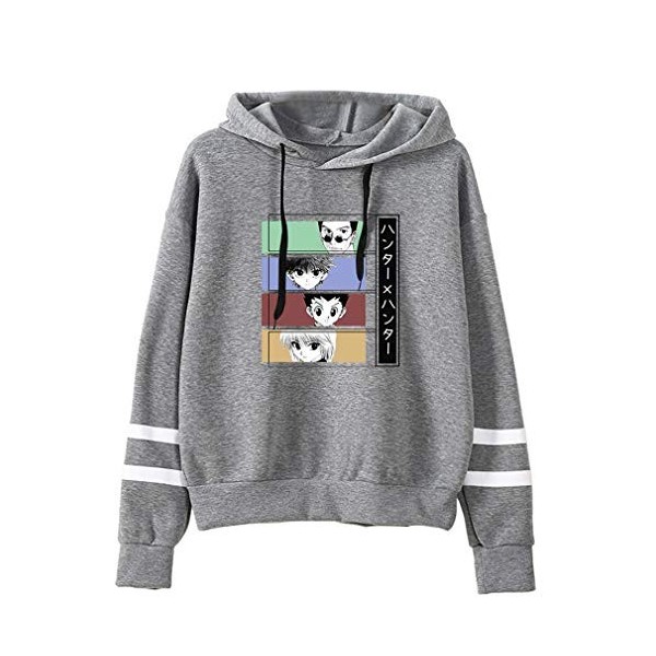 AMOMA Unisexe Hunter x Hunter Sweat à Capuche de Sport Loisirs à Manches Longues Gon Killua Hisoka Imprimé Sweat XS,KilluaDri